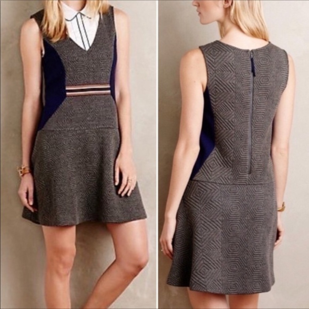 Maeve Ludlow Flare Sweater Panel Sleeveless Dress